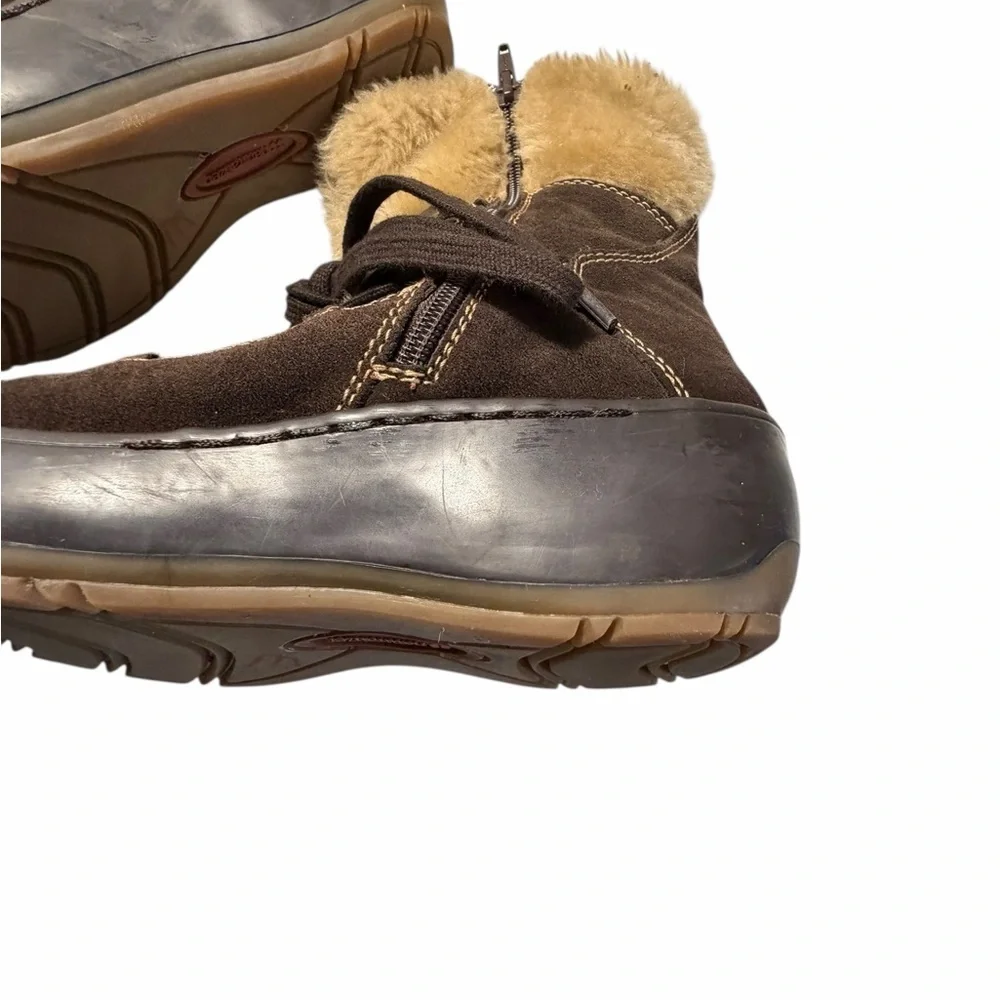 Naturalizer Brown Leather and Faux Fur-Lined Women's Snow Boots Sz 9.5